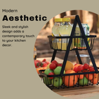 2 Tier Fruit and Veg Basket Countertop Space Saving Kitchen Organiser - SGM - 4A's Global
