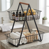 2 Tier Fruit and Veg Basket Countertop Space Saving Kitchen Organiser - SGM - 4A's Global