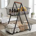 2 Tier Fruit and Veg Basket Countertop Space Saving Kitchen Organiser - SGM - 4A's Global