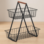 2 Tier Fruit and Veg Basket Countertop Space Saving Kitchen Organiser - SGM - 4A's Global