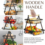 2 Tier Fruit and Veg Basket Countertop Space Saving Kitchen Organiser - SGM - 4A's Global