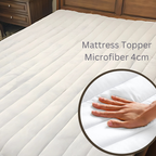 Microfibre Mattress Topper 4cm Deep Soft Breathable Hypoallergenic Elasticated Straps - Cozy Living - 4A's Global