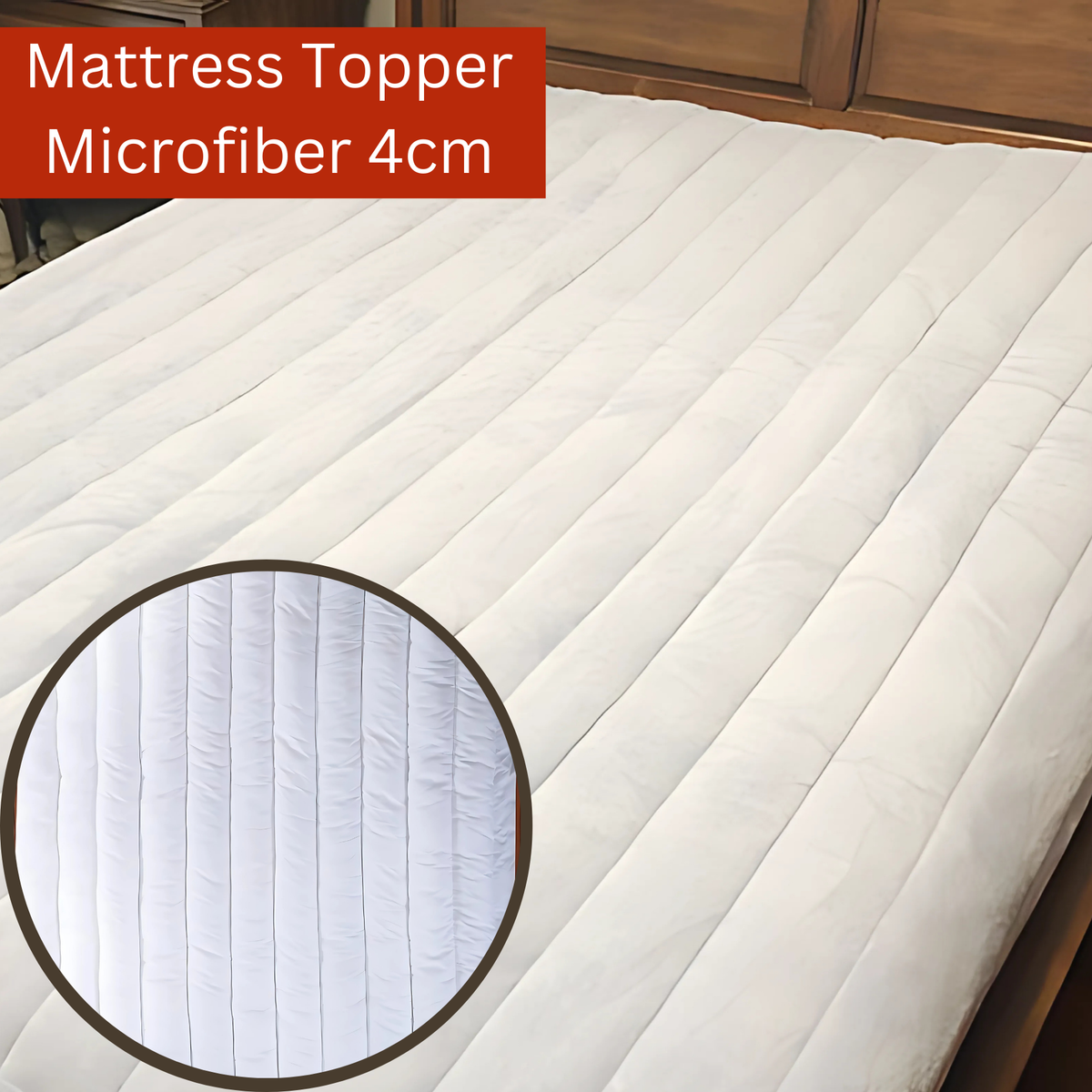 Luxury Mattress Topper – 4cm Deep-Filled Microfibre Comfort Layer | Hypoallergenic &amp; Breathable | Elasticated Straps - 4A's Global