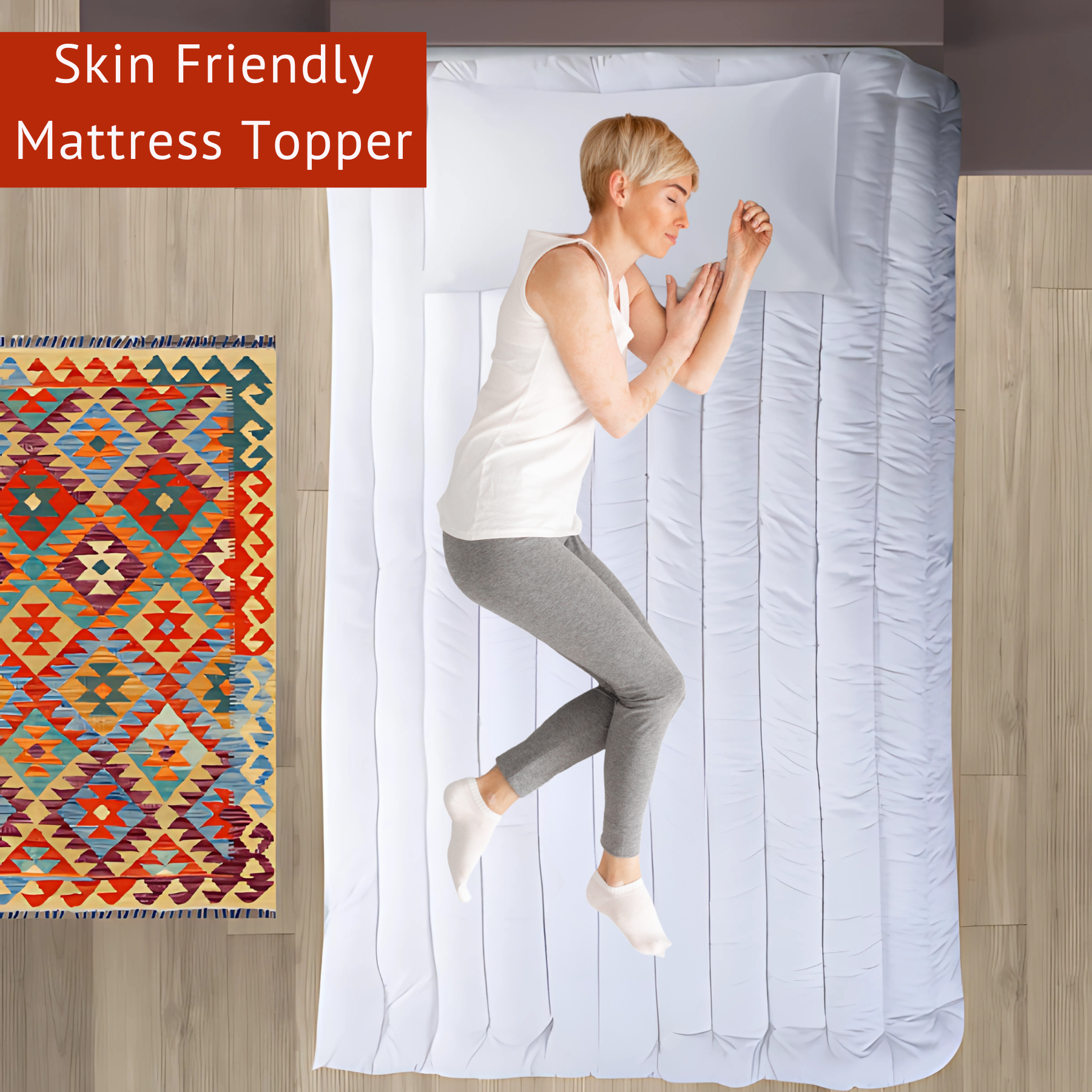 Luxury Mattress Topper – 4cm Deep-Filled Microfibre Comfort Layer | Hypoallergenic &amp; Breathable | Elasticated Straps - 4A's Global