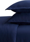 Double Duvet Cover - Plain Dyed Percale Duvet Quilt Cover Navy Solid Soft Double Bedding Duvet Cover Set with 2 Matching Pillowcases - Navy Blue - 4A's Global
