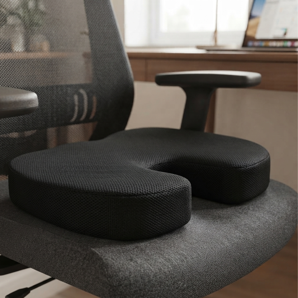 Memory Foam Seat Cushion Hip Tailbone Coccyx Pain Relief Ergonomic 45x35cm - 4AS - 4A's Global
