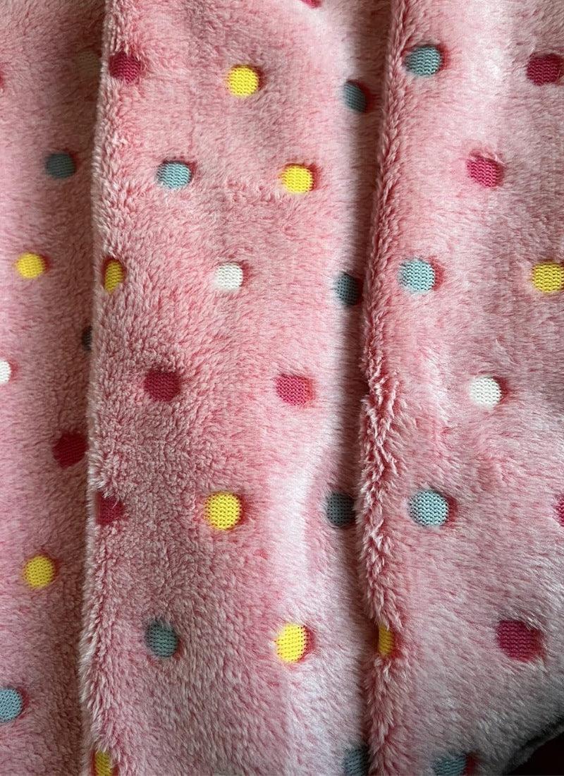 Teddy Bear Fleece Blanket Throw, Lightweight Polka Dot Blankets for Sofa,Couch,Bed,Super Soft Cozy - 4A's Global