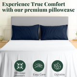 2x Luxury Percale Polycotton Pillowcase Pair – Soft, Durable &amp; Hotel-Quality Bedding for UK Beds - 4A's Global