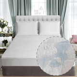 Waterproof Premium Bamboo Quilted Mattress Protector - Non Noisy Bed Bug Proof - Diamond Shape