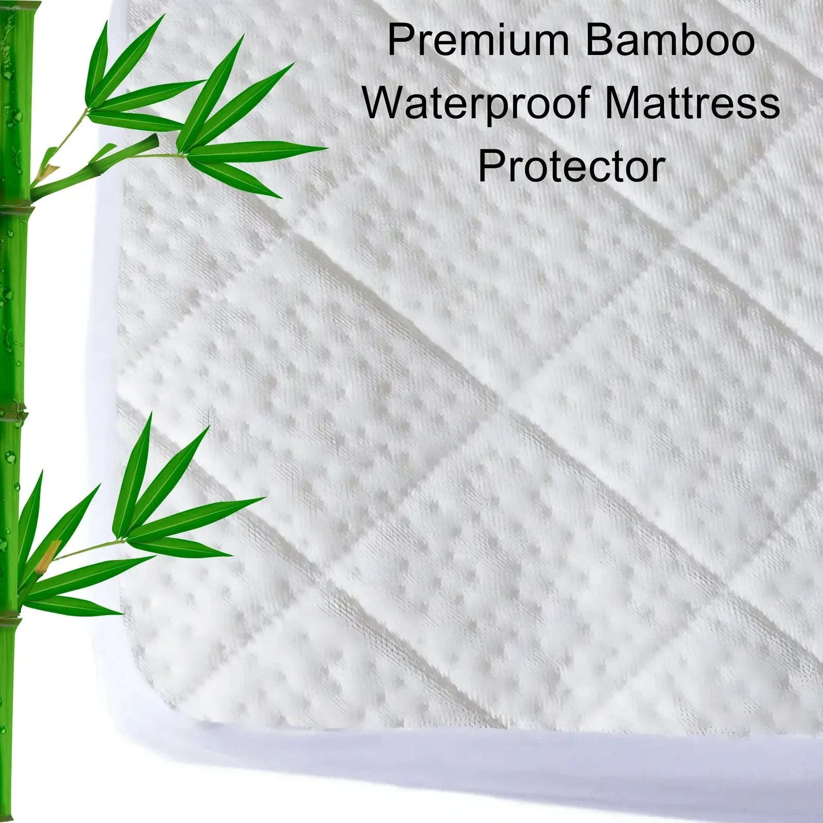 Waterproof Bamboo Mattress Protector – Hypoallergenic, Breathable, Fitted Sheet Design, Noise-Free Protection - 4A's Global