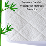 Waterproof Premium Bamboo Quilted Mattress Protector - Non Noisy Bed Bug Proof - Diamond Shape