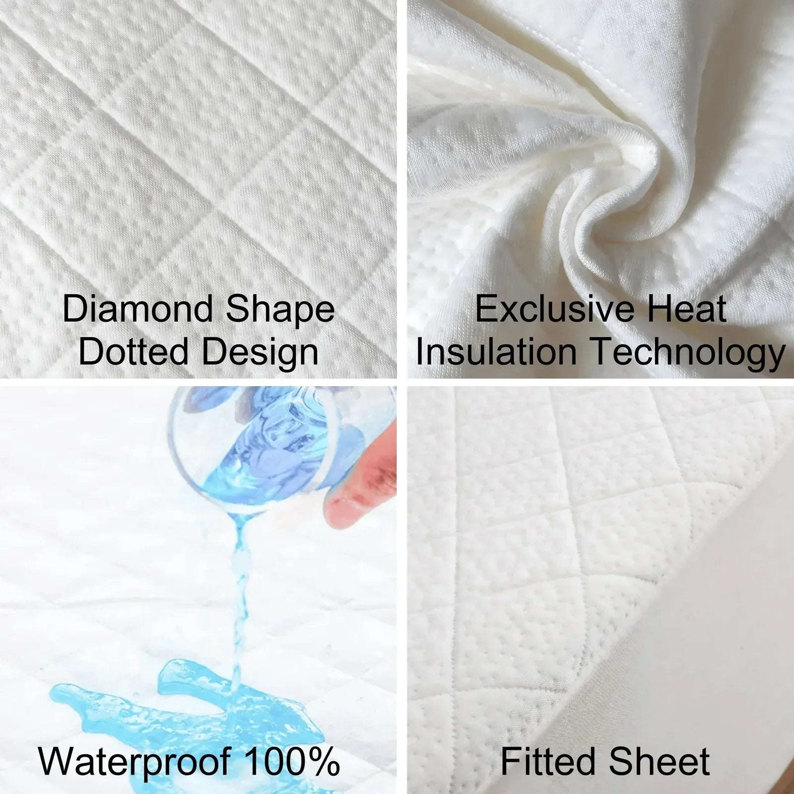 Waterproof Bamboo Mattress Protector – Hypoallergenic, Breathable, Fitted Sheet Design, Noise-Free Protection - 4A's Global
