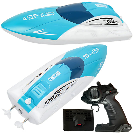 High-Speed RC Racing Boat – Remote Control Boat 2.4GHz – Dual Motor High-Speed Racing RC Boat with Modular Battery &amp; Waterproof Design - 4A's Global