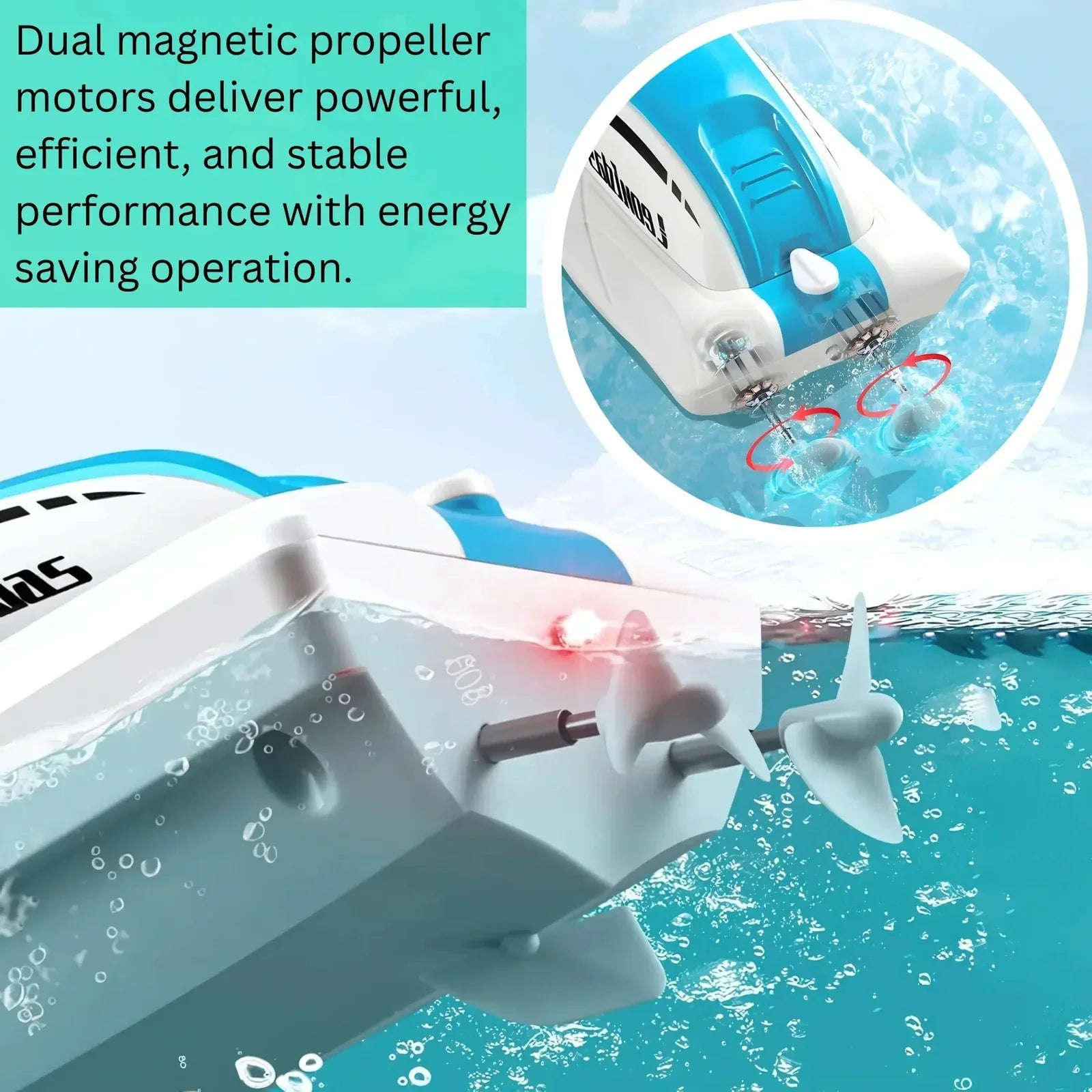 High-Speed RC Racing Boat – Remote Control Boat 2.4GHz – Dual Motor High-Speed Racing RC Boat with Modular Battery &amp; Waterproof Design - 4A's Global