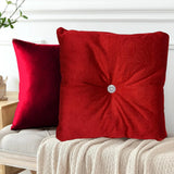 Luxury Panache Havana Square Filled Cushion with Diamante Button 17 inch (RED) Viral Teddy Hugs Diamante Cushion – Plush Comfort with a Glam Finish - 43 cm x 43 cm / 17 inch x 17 inch - 4A's Global