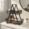 2 Tier Storage Basket Fruit Bread and Veg Organiser Sleek Black Metal - SGM - 4A's Global