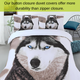 Microfiber Duvet Cover Set 3D Wolf Printed Egyptian Cotton Bedding Quilt Cover Set, with Pillow Cases Soft & Breathable, All Sizes