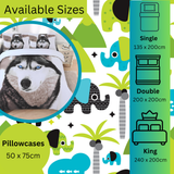 Microfiber Duvet Cover Set 3D Wolf Printed Egyptian Cotton Bedding Quilt Cover Set, with Pillow Cases Soft & Breathable, All Sizes