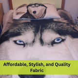 Microfiber Duvet Cover Set 3D Wolf Printed Egyptian Cotton Bedding Quilt Cover Set, with Pillow Cases Soft & Breathable, All Sizes