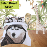 Microfiber Duvet Cover Set 3D Wolf Printed Egyptian Cotton Bedding Quilt Cover Set, with Pillow Cases Soft & Breathable, All Sizes