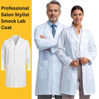 Unisex White Lab Coat | Salon Coat | Stylist Smock | Professional Workwear – Premium Polycotton Long Sleeve - 4A's Global