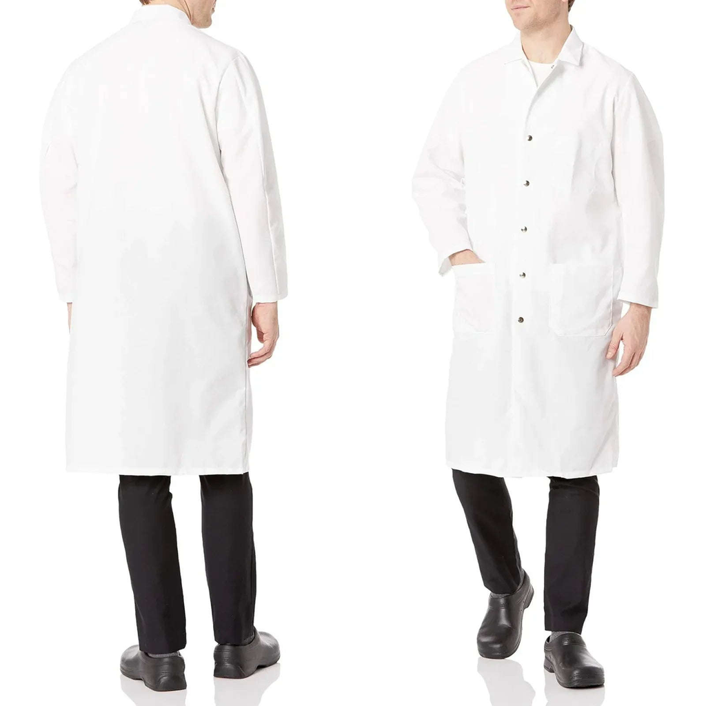 Unisex White Lab Coat | Salon Coat | Stylist Smock | Professional Workwear – Premium Polycotton Long Sleeve - 4A's Global