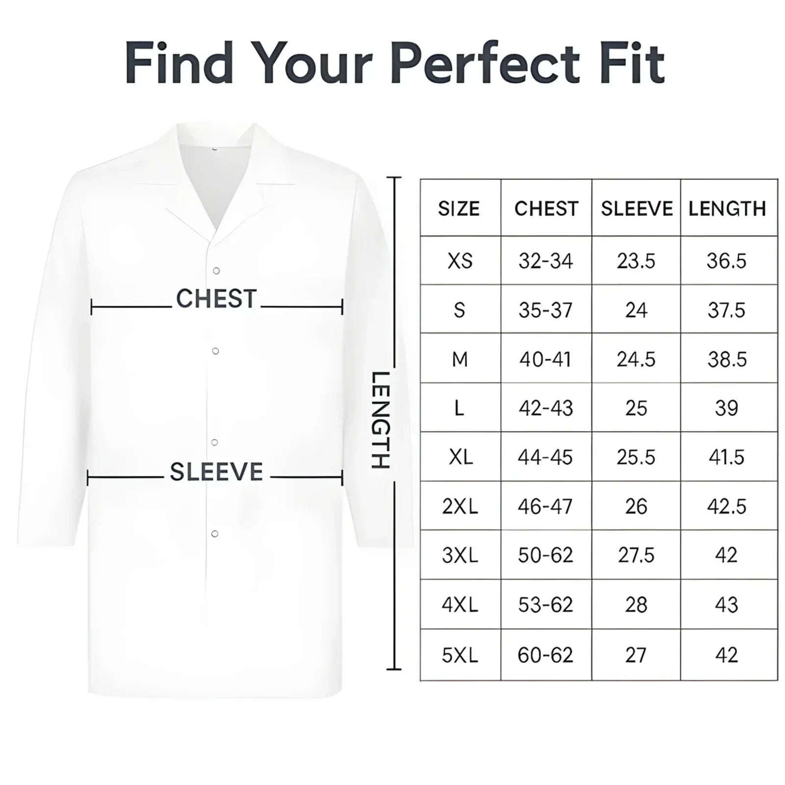 Unisex White Lab Coat | Salon Coat | Stylist Smock | Professional Workwear – Premium Polycotton Long Sleeve - 4A's Global