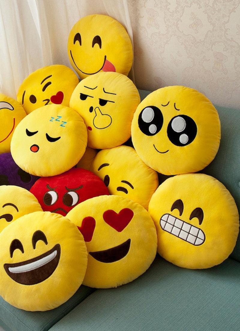 Smiley Face Emoji Cushion Pillow Plush Cushion Yellow Smiley Cushion - 4A's Global