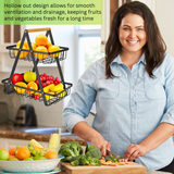 2-Tier Countertop Fruit &amp; Vegetable Basket – Multi-Purpose Kitchen, Office &amp; Makeup Organiser - 4A's Global