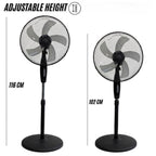 16” Adjustable Pedestal Fan – 3-Speed Quiet Oscillating Cooling
