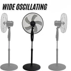 16” Adjustable Pedestal Fan – 3-Speed Quiet Oscillating Cooling