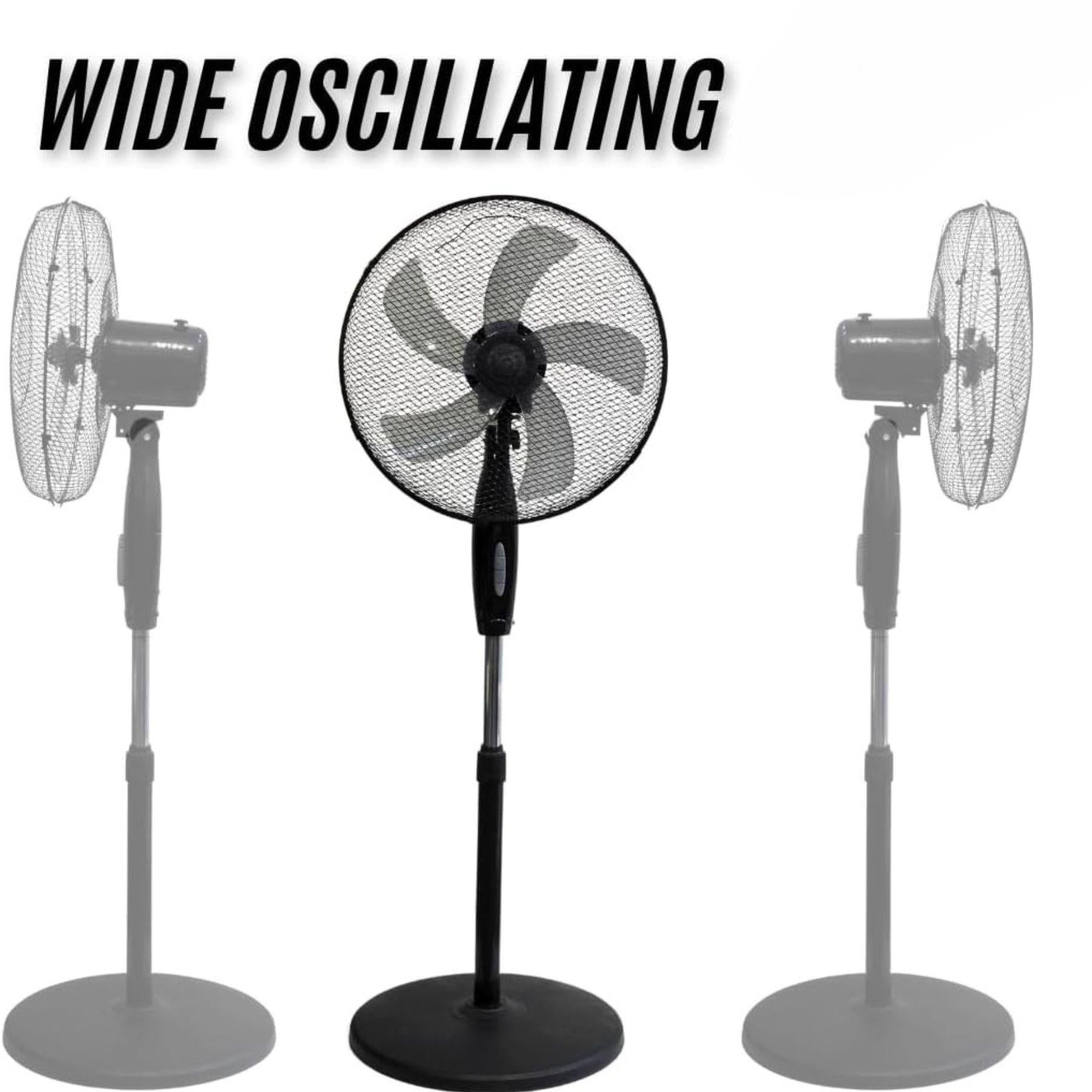 16” Adjustable Pedestal Fan – 3-Speed Quiet Oscillating Cooling