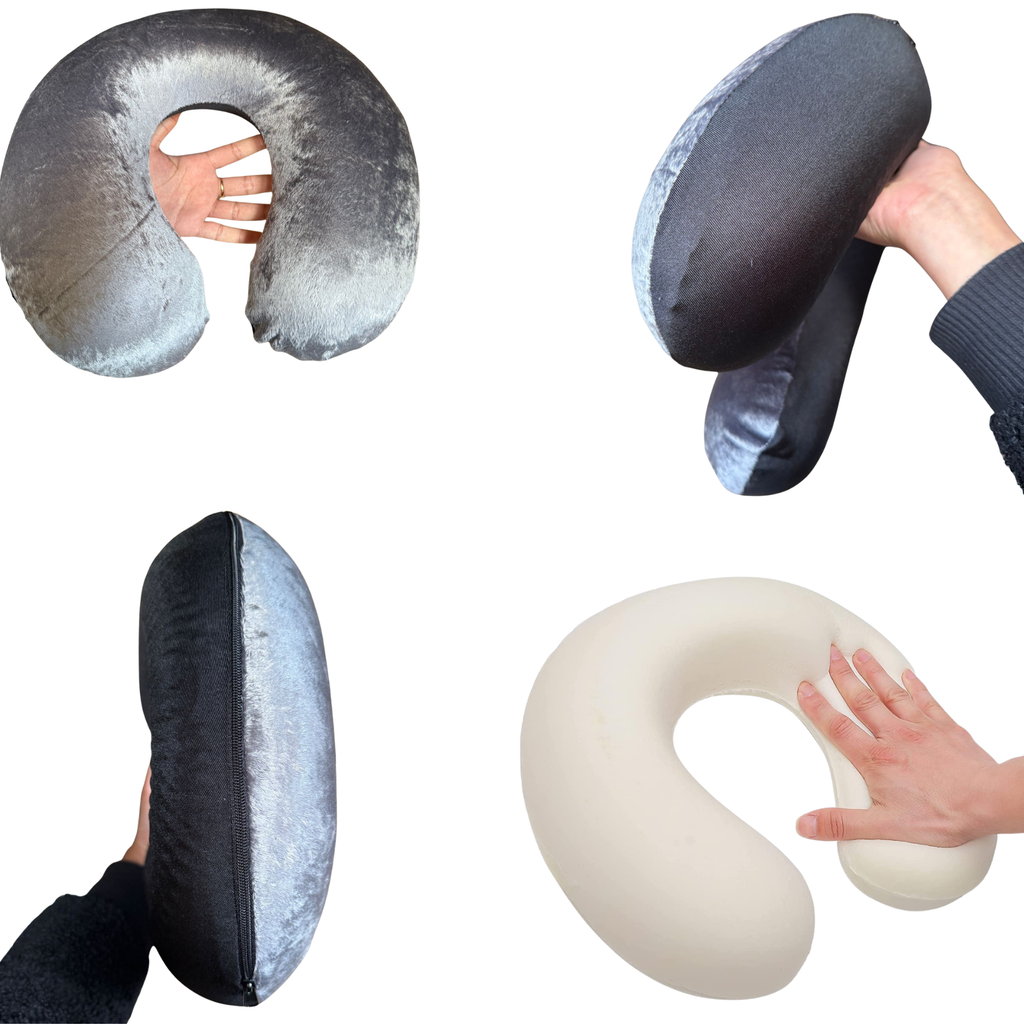 Cooling Memory Foam Travel Pillow Ergonomic Neck Support for Flights and Car - High Living - 4A's Global