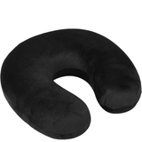 Cooling Memory Foam Travel Pillow – Lightweight, Compact &amp; Portable | 30x30x9 cm / 11.8x11.8x3.5 in | Black - 4A's Global