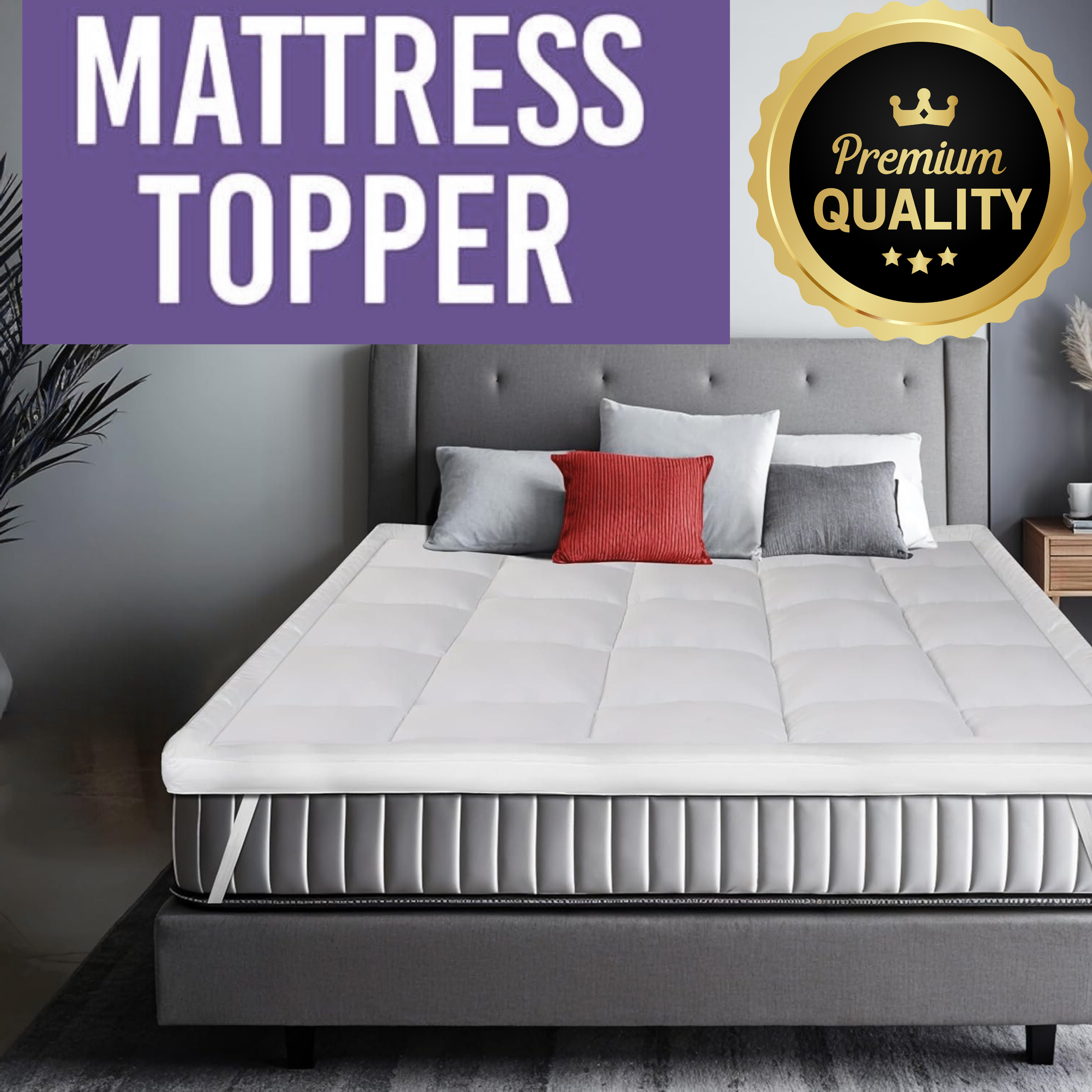 Luxury Mattress Topper – Extra Thick 11cm Deep Fill | Hypoallergenic Microfibre | Hotel-Style Comfort UK - 4A's Global