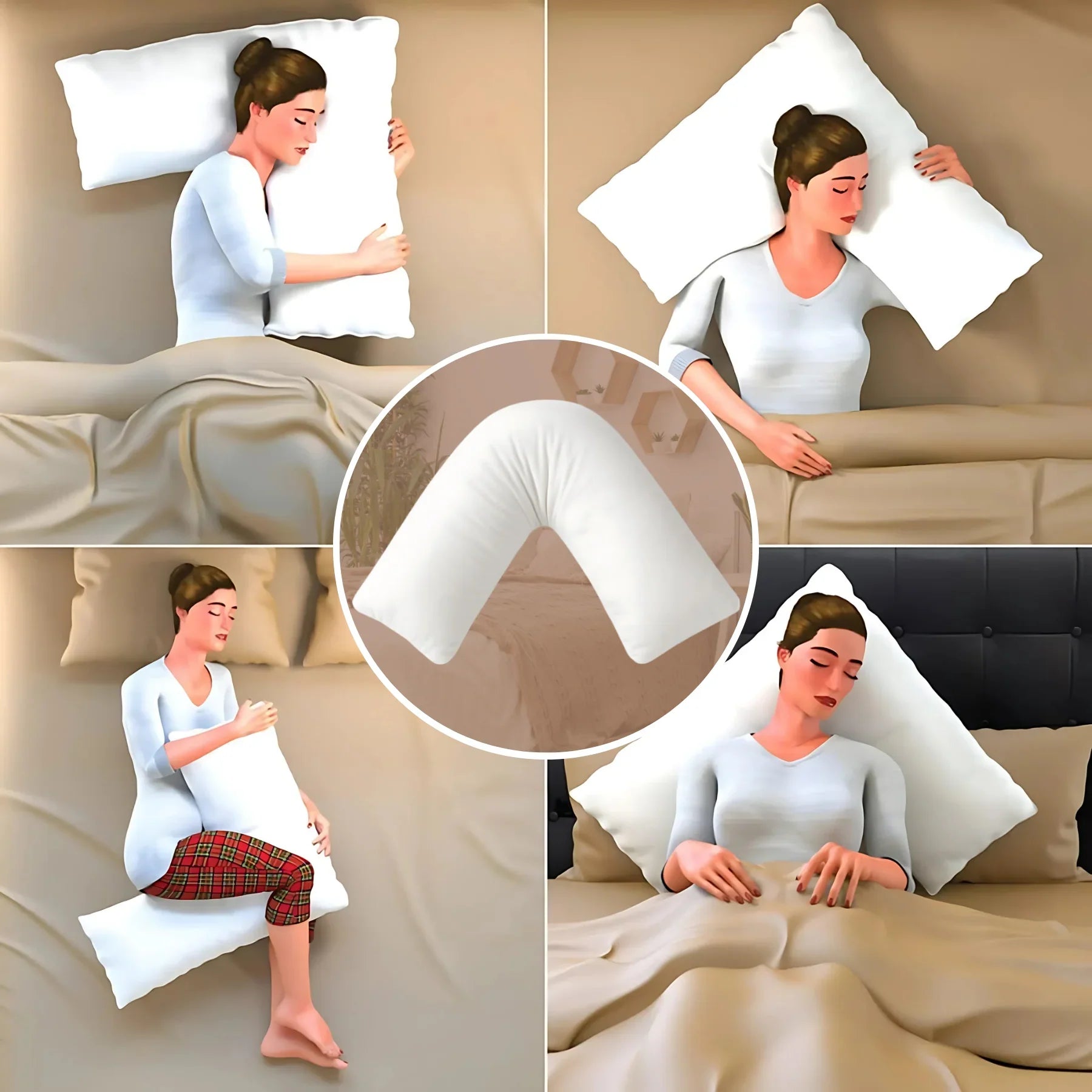 V-Shaped Pillowcase – Soft, Durable &amp; Machine Washable | Fits Most Standard V Pillows - 4A's Global