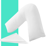 V-Shaped Support Pillow with Removable Cover – Ergonomic Comfort for Sleeping, Reading &amp; Lounging - 4A's Global