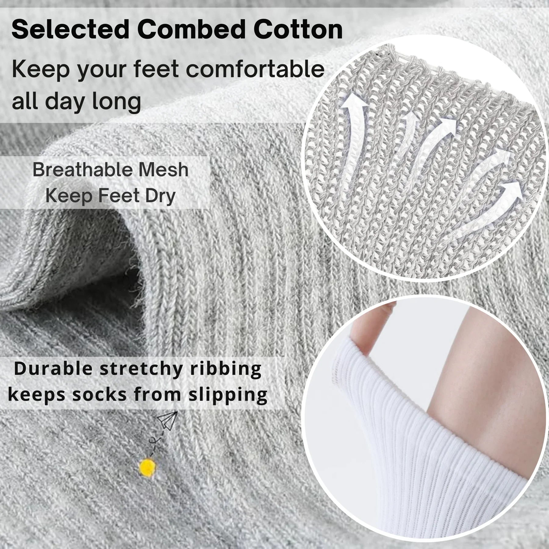 15 Pairs Women's Cotton Sport Socks - Cushioned, Breathable & Durable - Value Pack for Gym Yoga Running - Unisex Everyday Wear Socks - UK Sizes 6-11 - Black White Grey - Machine Washable - Sports Essentials  Unisex - 4A's Global