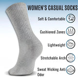15 Pairs Women's Cotton Sport Socks - Cushioned, Breathable & Durable - Value Pack for Gym Yoga Running - Unisex Everyday Wear Socks - UK Sizes 6-11 - Black White Grey - Machine Washable - Sports Essentials  Unisex - 4A's Global