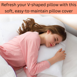 V-Shaped Support Pillow with Removable Cover – Ergonomic Comfort for Sleeping, Reading &amp; Lounging - 4A's Global