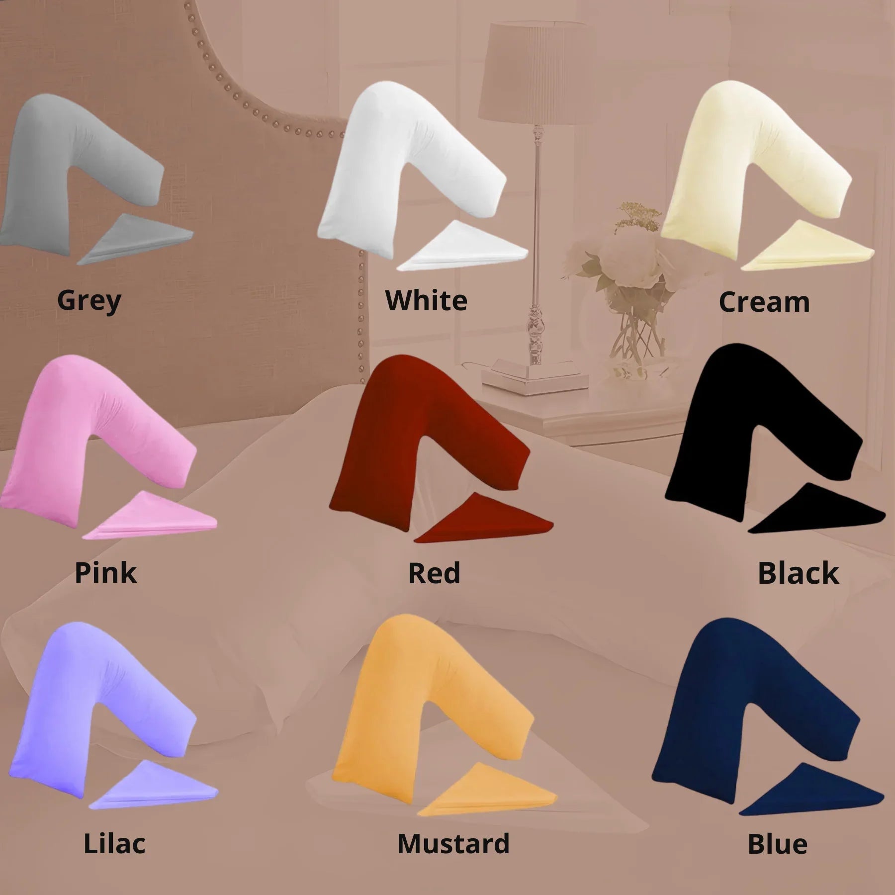 V-Shaped Pillowcase – Soft, Durable &amp; Machine Washable | Fits Most Standard V Pillows - 4A's Global