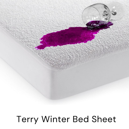 CL Waterproof Terry Winter Bed Sheet  – Soft, Breathable &amp; Allergy-Proof Bedding Protection