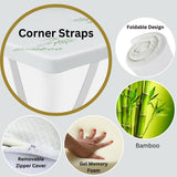 Memory Foam Mattress Topper 2.5 cm – Anti-Slip, Cooling, Hypoallergenic | Thin &amp; Lightweight Comfort Pad