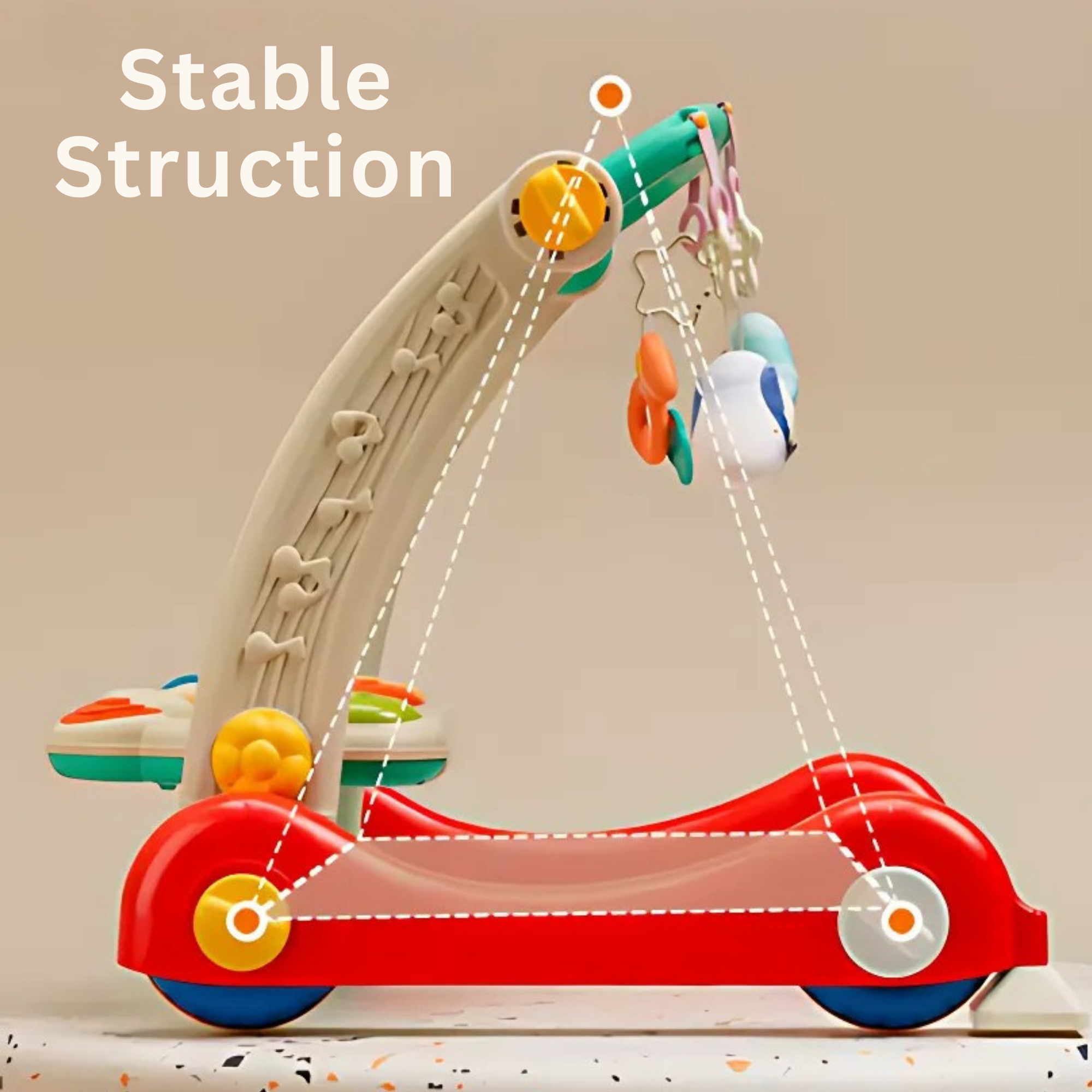 Sit-to-Stand Learning 2 in 1 Pedal Piano Play Gym/Walker, Baby Walker - 4A's Global