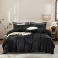 All-Season Luxury Microfibre Duvet Cover Set with Satin Stripe - 4A's Global