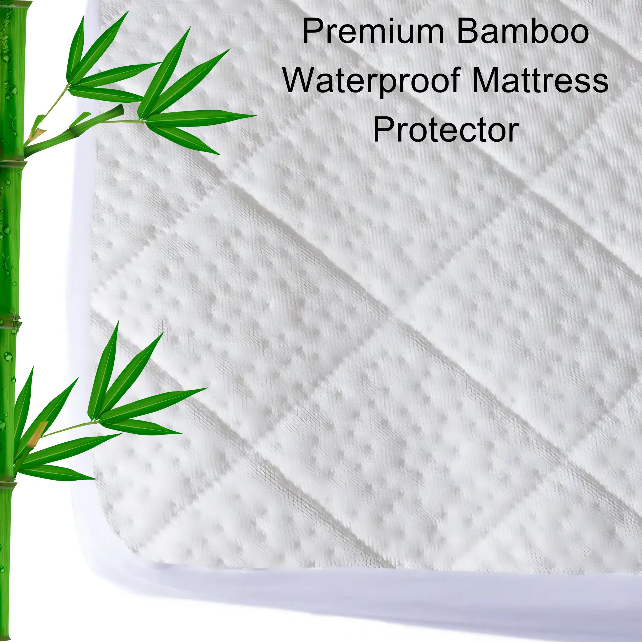 Premium Bamboo Waterproof Mattress Protector – Breathable & Hypoallergenic Fitted Cover