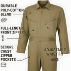 Hazmat Suit Disposable Coverall | Heavy-Duty Disposable Coverall Suit with Hood – Full Body Protective Overalls for Men &amp; Women - 4A's Global