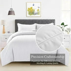 Satin Stripe Duvet Cover Set Hotel Quality Bedding, Hypoallergenic All Sizes - 4AS