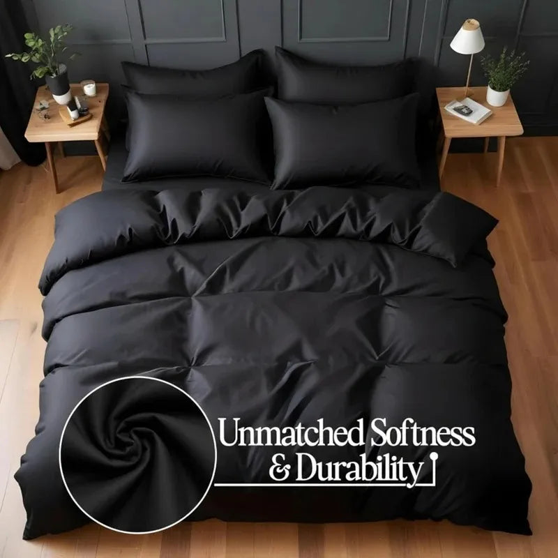Washed Microfibre Duvet Cover Set Ultra Soft Wrinkle Free All UK Sizes - 4AS - 4A's Global