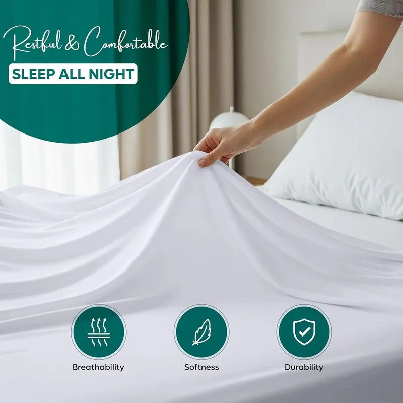 High Living Luxury Percale Poly-Cotton Flat Sheet | 180 Thread Count Bedding - 4A's Global